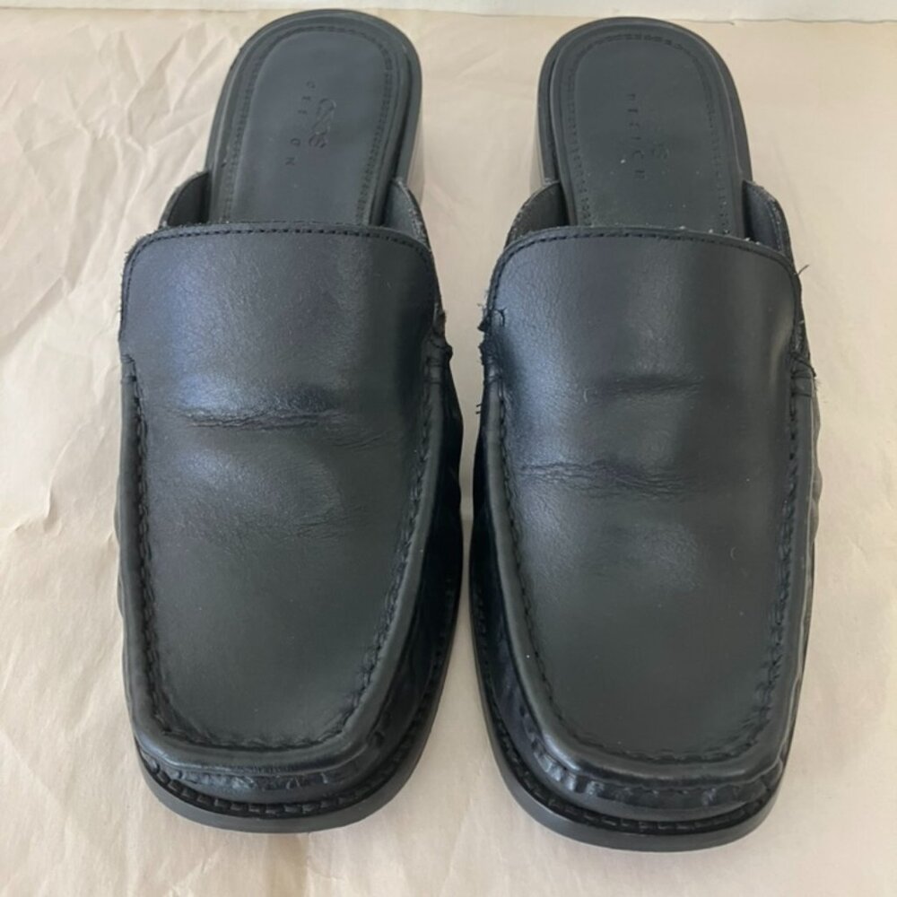 Black leather Asos loafers size 8 Women.